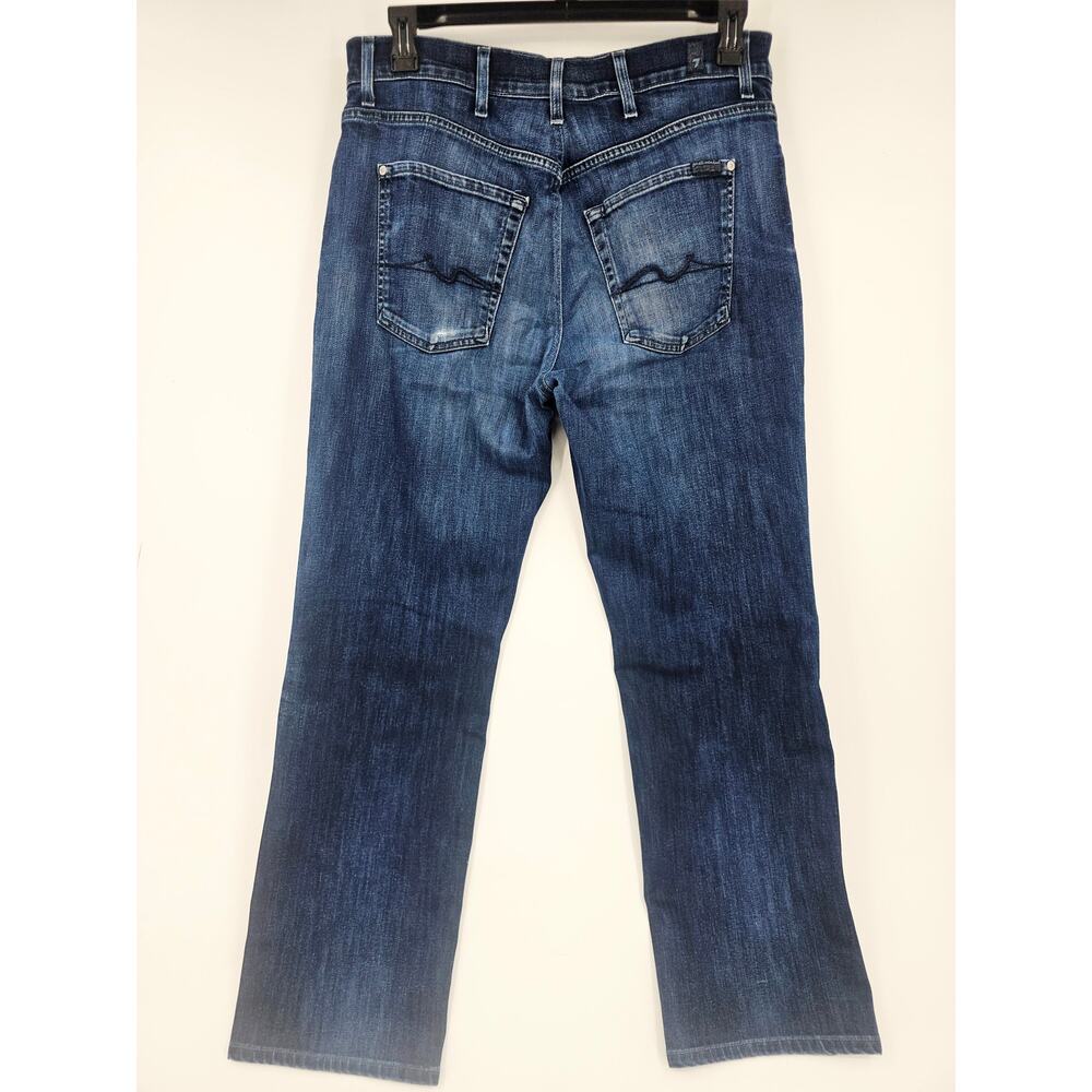 7 For All Mankind Carsen Straight Leg Jeans Distressed Dark Mens 38 x 29 3765 - Picture 2 of 9